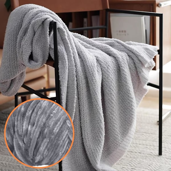 Chenillegarn, Chenillegarn för Virkning, 3 Rullar Garnbollar för DIY Stickning och Virkning, Hantverk Light gray
