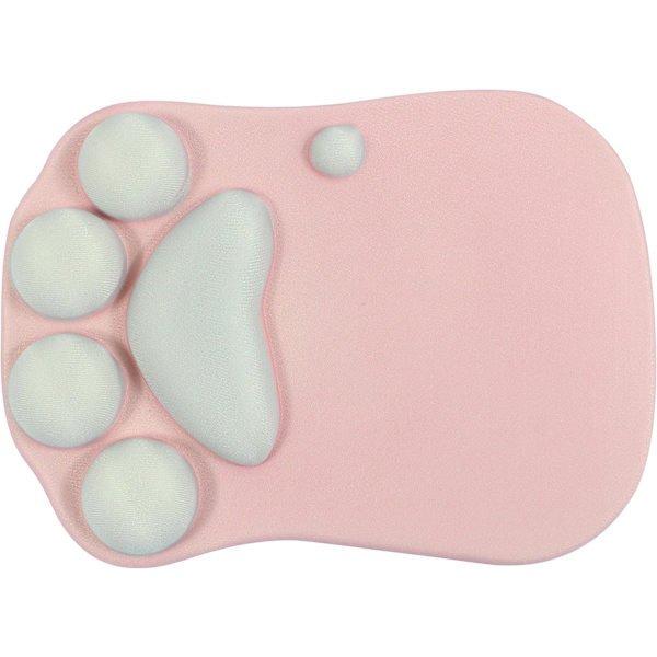 Gaming musmatta med gel handledsstöd, söt katt handledsstöd mjukt silikon handledsstöd kudde (rosa)