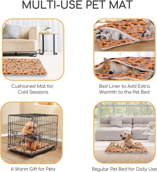 Puder til hunde og katte, vaskbart koral fleece madras M