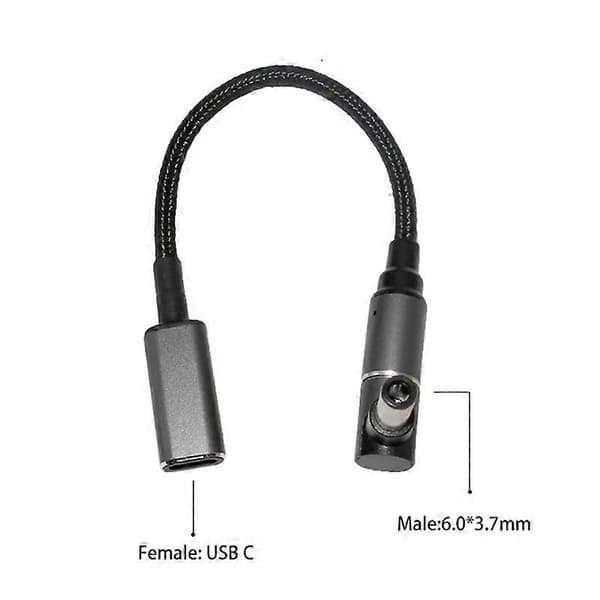 100W Notebook Opladerkabel til Asus Gaming Laptop USB C til 6.0mm*3.7mm Magnetisk Konverterledning