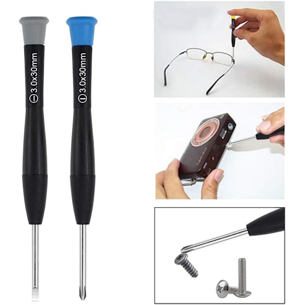 11-delad skruvmejsel reparationsset platt huvud magnetisk professionell mikro reparationsverktygssats för klocka iPhone smycken glasögon armband PC reparation