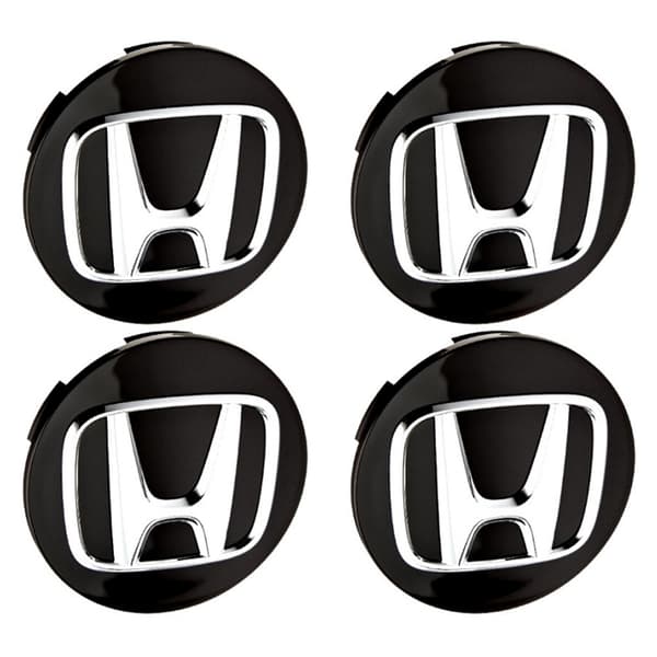 Honda centrumkåpor / hjulnavsbilsemblem - 4-pack 69mm - Black