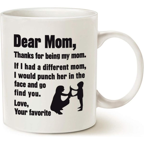 Rolig mors dag mamma kaffemugg, bästa presenten till mamma mamma mugg, julklapp, tacksägelsepresent vit 11 oz