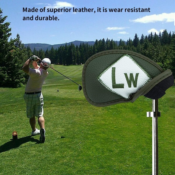 Golfklubbsöverdrag Järnklubbsöverdrag Skyddande Överdrag Lyx PU Läder 12 Pack, Golfklubbsöverdrag Huvudöverdrag Set med Enkelt Nummer för Män Kvinnor