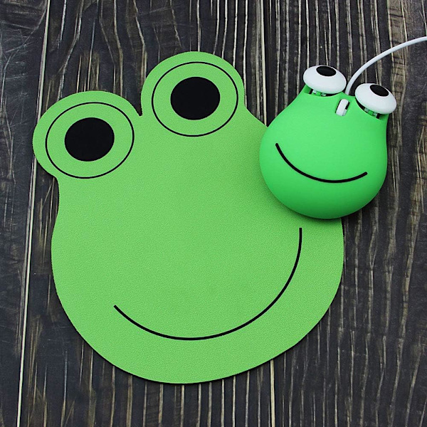 USB-kablet mus, børns kablet lille computermus, sød dyrefrogformet kablet computermus, kablet mus, bærbar-grøn