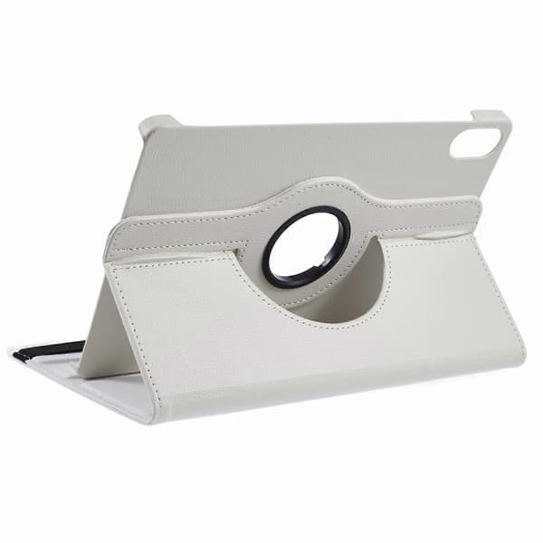 For Honor Pad X8a/Pad X9 Etui Roterende Stativ PU Læder+PC Tablet Cover med Elastikbånd - Hvid