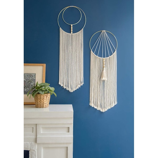 2 st väggdekorationer i vävd väggkonst Boho Chic Bohemian heminredning, 120*30cm/100*30cm