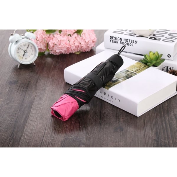 Parasol paraply for damer UV-beskyttelse for kvinner Parasol lett Anit-UV paraplyer for sommer solbeskyttelse Rose Red