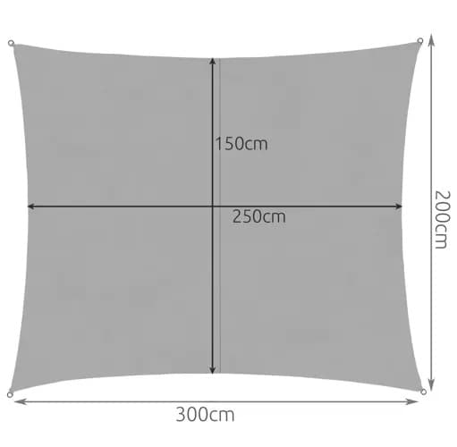 Aurinkopurje UV-suojalla terassille - 2x3 m gray