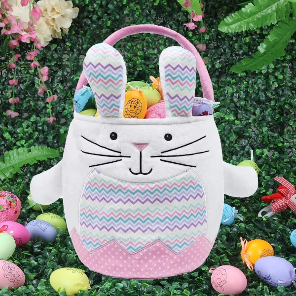 Påskekurvposer Kanin Kurv Egg Bag Kanin Tote Bag Egg Hunt Håndtak Tote Candy Basket