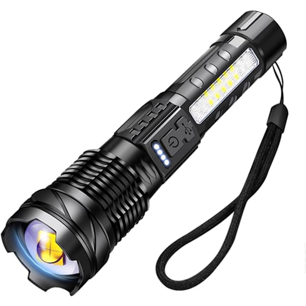 A76 Supertehokas LED-taskulamppu 20000 lumenia USB-ladattava taskulamppu 7 tilaa taktinen taskulamppu pidikkeellä