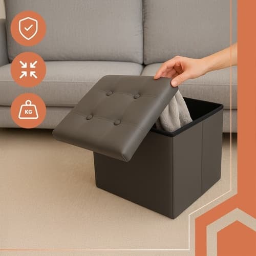 Puff med oppbevaring / Fotskammel - 38 cm