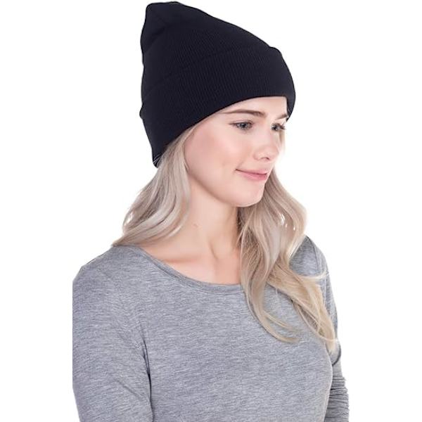 Top Level Beanie Mænd Kvinder - Unisex Cuffed Plain Skull Strik Hat Cap