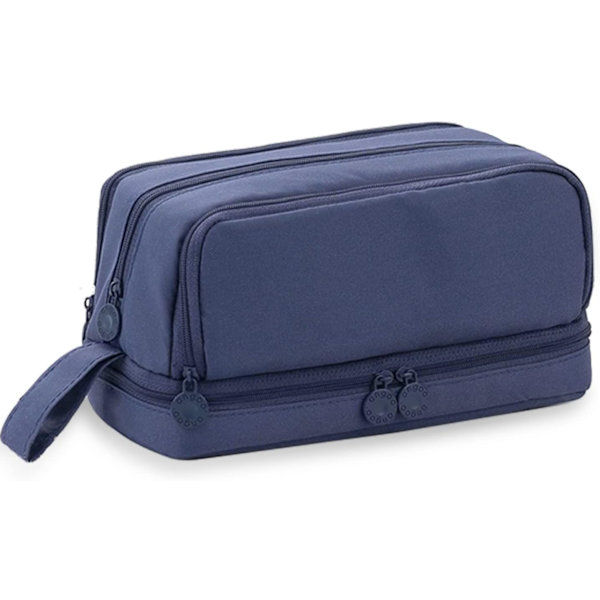 Pennfodral, stort pennfodral, 4 fack pennfodral Dark blue