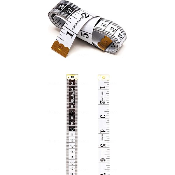 Dobbeltsidet blødt målebånd til kroppen, 60 tommer / 150 cm hvidt og sort