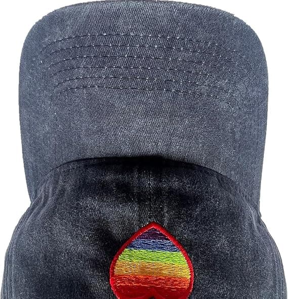 Denim Regnbuecaps – Denim Effekt Lue - Vis Støtte og Mangfold, Blå Blue