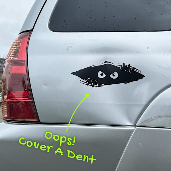 Bilsticker - Peeping Monster Rolig Bilsticker Skala och Klistra Vattentät Vinyldekal - (Svart)