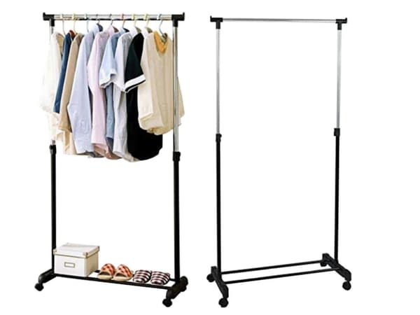 Kleshenger på hjul / Klesstativ med skohylle - Stativ 160 cm