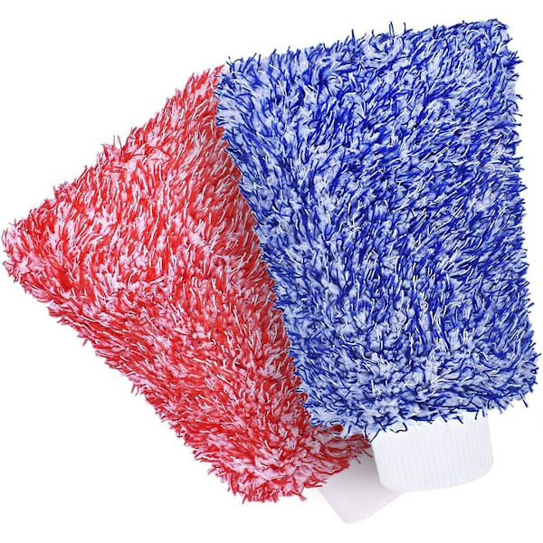 Bilvask Handsker 2 Stykker, Mikrofiber Vask Handske, Chenille Super Absorberende Rengøringshandsker til Rengøring, Køkken og Bil Rengøringsklude