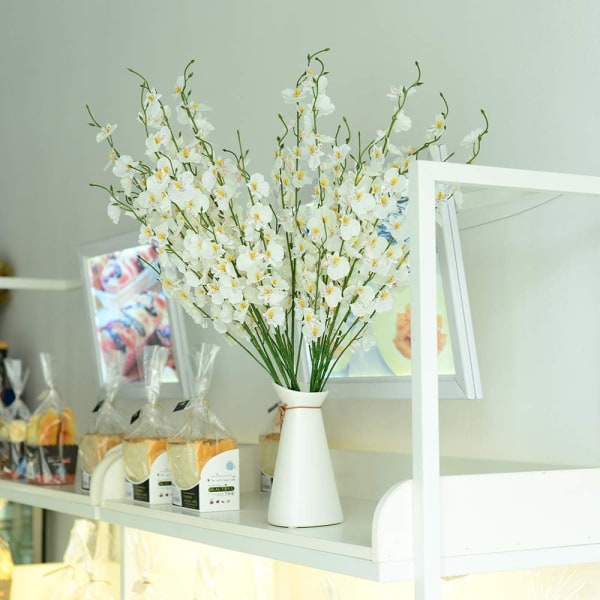 10 stk. Kunstige orkidéblomster Silke falske orkidéblomster i løs vægt Blomster Kunstige til bryllup Hjemmekontor Deko hvid