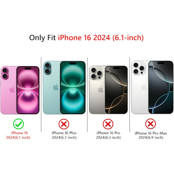 Kompatibelt med iPhone 16 Skal Söt Spegel Rosett Kärlek Hjärta Mönster för Kvinnor Flickor Band Design Stötsäkert Skyddande Telefon iPhone 16