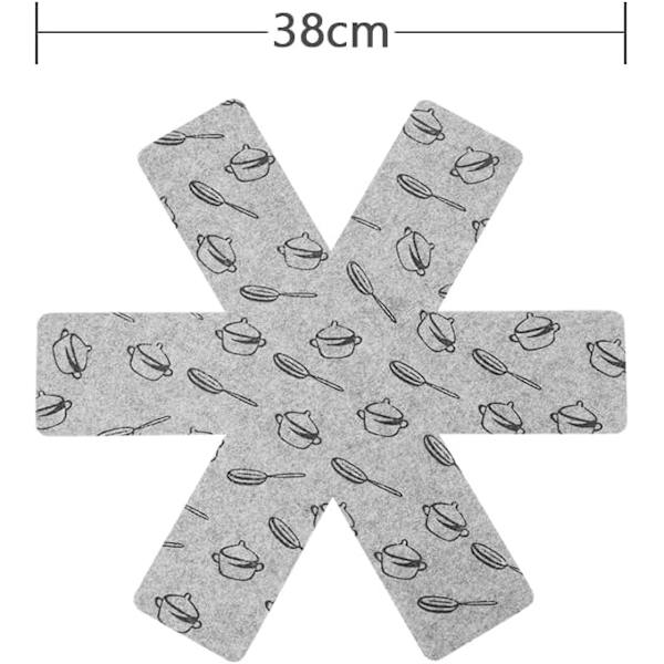 Kattilat ja pannut erottimet, 8 kpl (38 cm) erottimet, erotin suojat kattiloille ja pannu, harmaa painettu