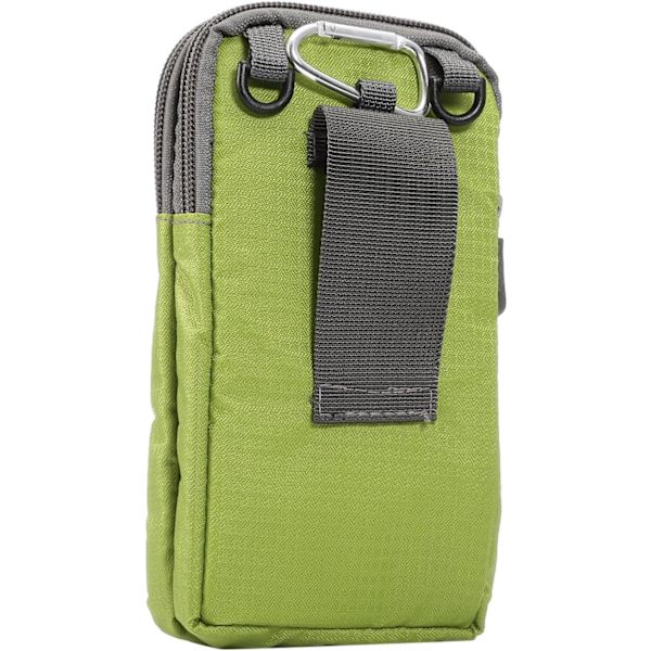 Matkapuhelimen vyölaukku, crossbody-matkapuhelinlaukku, ulkoilmatkan nylon olkalaukku, vyölenkillä ja karabiinihaalla green 9*16.5*3.0CM