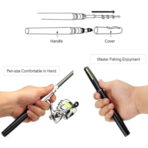 Fiske Stang Hjul Combo Mini Pen Fiske Stang Kit Teleskopisk Fiske Stang Svinghjul Combo Kit