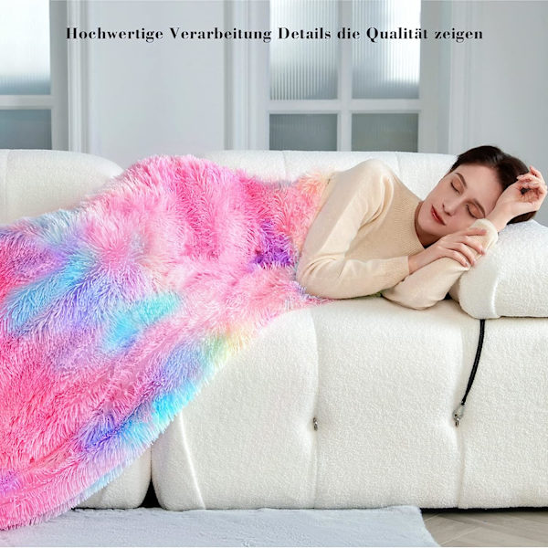 Tæppe, Hvert tæppe er det eneste regnbue tæppe, Fluffy tæppe 130×160 cm, Kunstpels tæppe, Blødt varmt tæppe