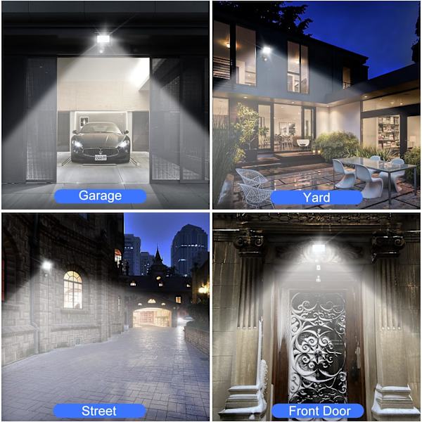 Utomhus LED-strålkastare med rörelsesensor 20W, 24 LED-strålkastare IP65 Vattentät utomhusbelysning 6500K 220v Spotlight (2-pack)