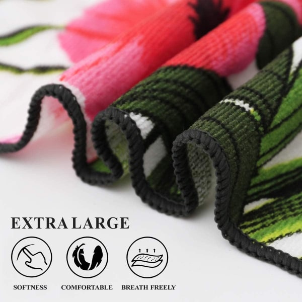 Mikrofiber Strandhåndklæder Oversized Clear Håndklæder, Pakke med 2 Cool Pool Håndklæder, Relax Cover, Damer Mænd