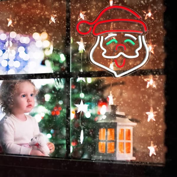 Jultomtens neonskylt, LED-neonskyltar för väggdekor, julakrylneonskyltar med USB/strömbrytare