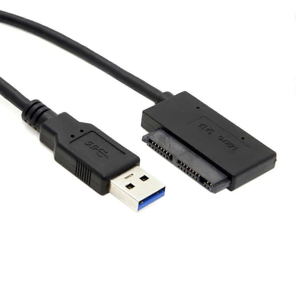 USB 3.0 til Micro SATA 7+9 16 Pin 1.8'' 90 Graders Vinklet Harddisk Driver SSD Adapterkabel