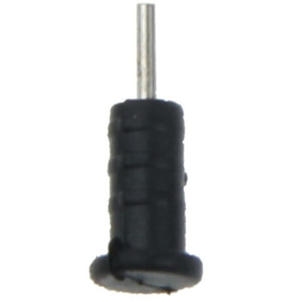 5-pakning - Støvdeksel for Aux / Støvplugg for 3,5 mm Jack black