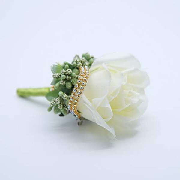 2 stk. Bryllupsblomster Kunstige Blomster Brudgom Groomsmen Bryllupsblomster Til Bryllup Prom Hjem Kongelig Melkehvit
