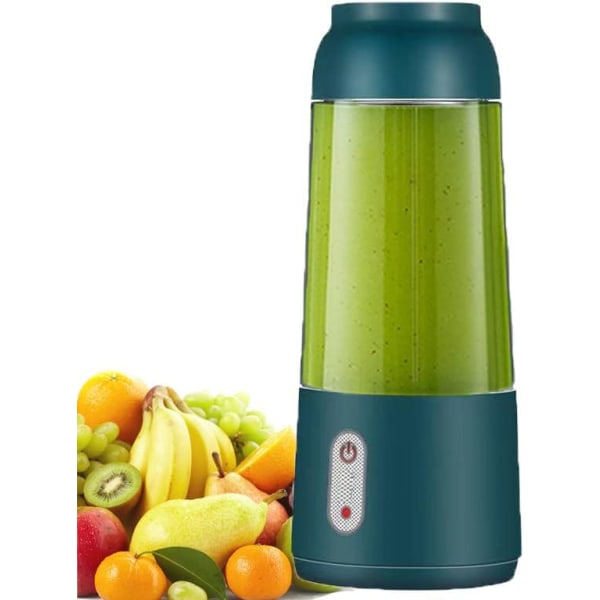 USB bärbar elektrisk juicepress, 300 ml minimat, multifunktionell juicekoppmaskin, 304 rostfritt stål och ABS-material, grön