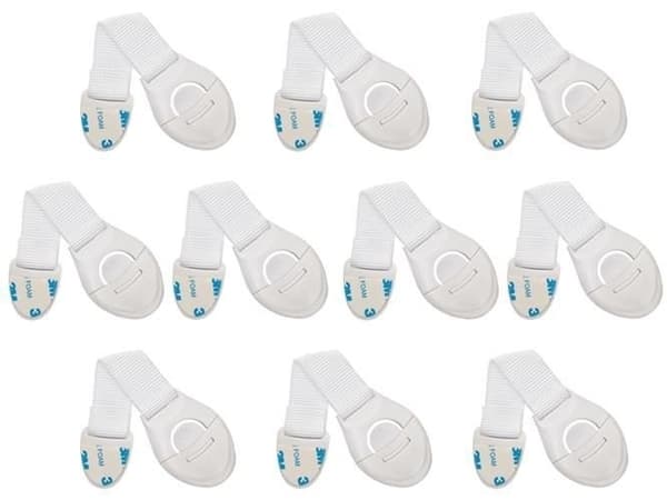 Barnesikring for skap og skuffer - 10-pakning white