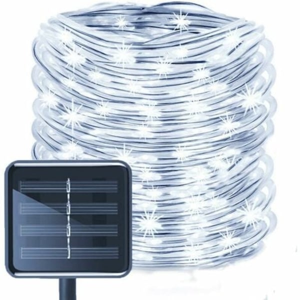 LED-slingergirlang solrörljus, vattentät 12M 100LED solbandljus koppartrådsrörljus för utomhusbröllopsfest juldekoration