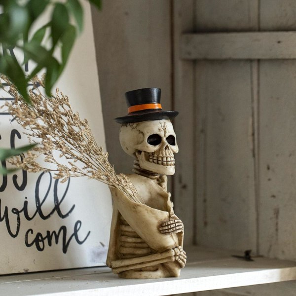 Blyantholder, skrivebordsarrangør, skrivebord blyantholder, Retro Skull Desktop Pen Container Organizer