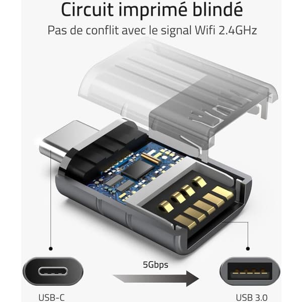 USB C - USB -sovitin, 2 kpl, USB C -uros - USB3-naaras -sovitin, yhteensopiva iPhone 15 Pro Max MacBookin kanssa