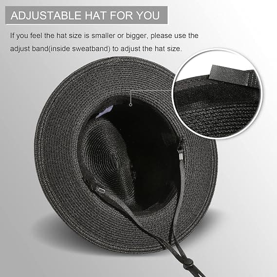 Dam bredbrättad halm Panama rulle hatt bälte spänne Fedora strand solhatt