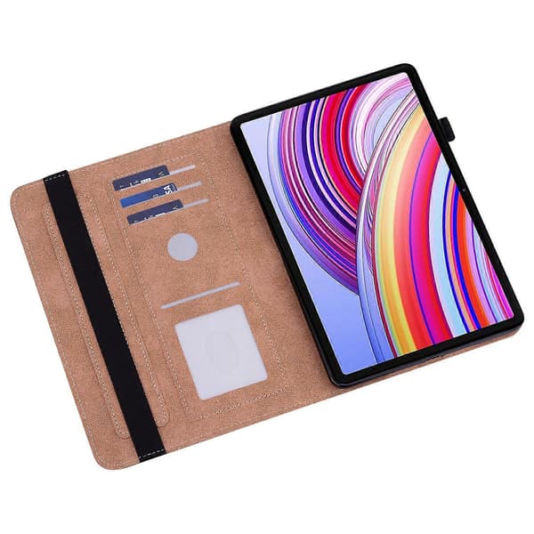 Etui til Xiaomi Redmi Pad Pro/Pro 5G/Poco Pad 4G, linjepræget kortholder, tabletstandercover