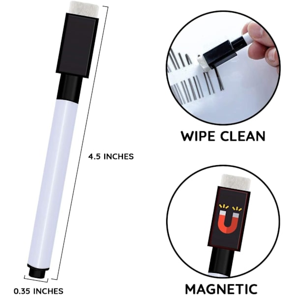 Förpackning med 10 raderbara magnetiska whiteboardmarkörer
