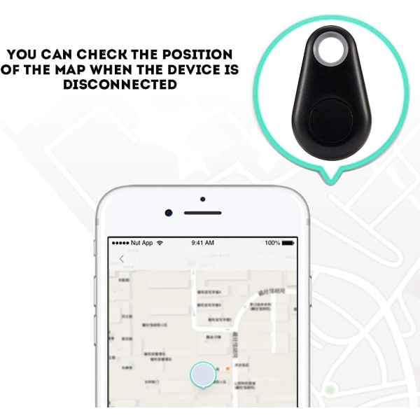 Smart Tag Bluetooth Anti-Lost Tracker Trådlös Key Tracker GPS Locator för iOS/iPhone/Android