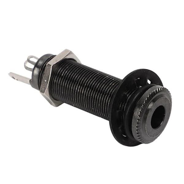 Gevind Jack Udskiftning Messing Lige Output Endepin til Elektrisk Guitar Bas Gun Sort