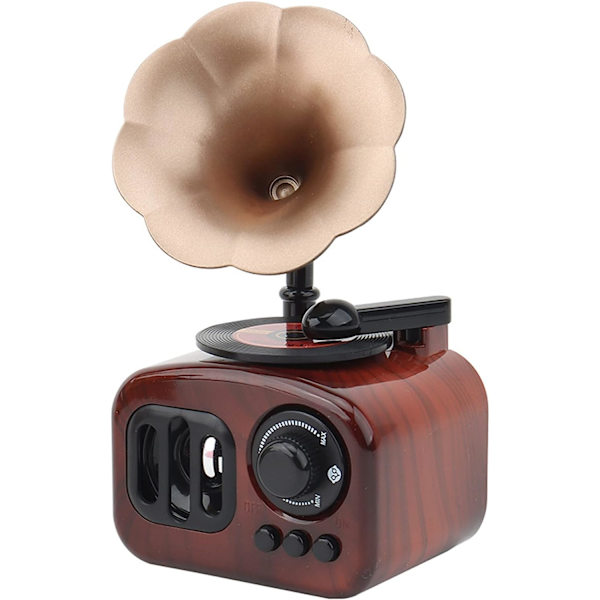 Retro Grammofon Musikboks Hjemme Skrivebordsdekorasjon Musikalsk Gave, Miniatyr Grammofonsformet Musikboks