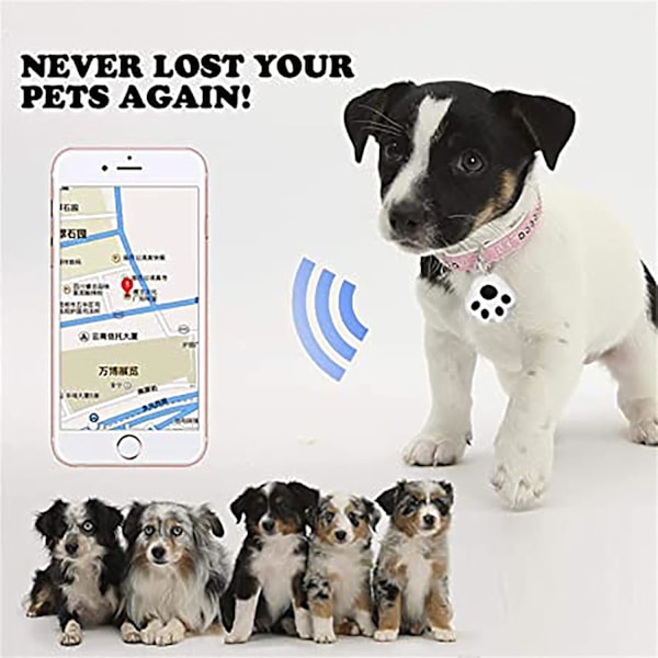 GPS Tracker til børn Anti-Lost Alarm Enhed Hundepote Stil Mini Kat Hunde GPS Tracking Locator Bærbar Bluetooth Item Finder-4 stk