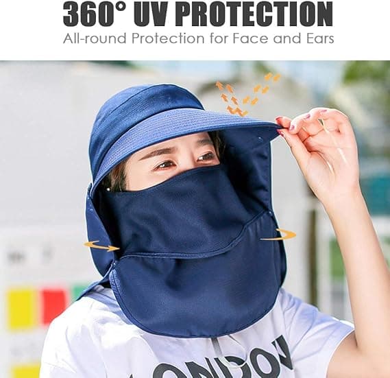Bredbremmet Solhatt - Multifunksjonell Beskyttelse Fiskehatt Navy blue