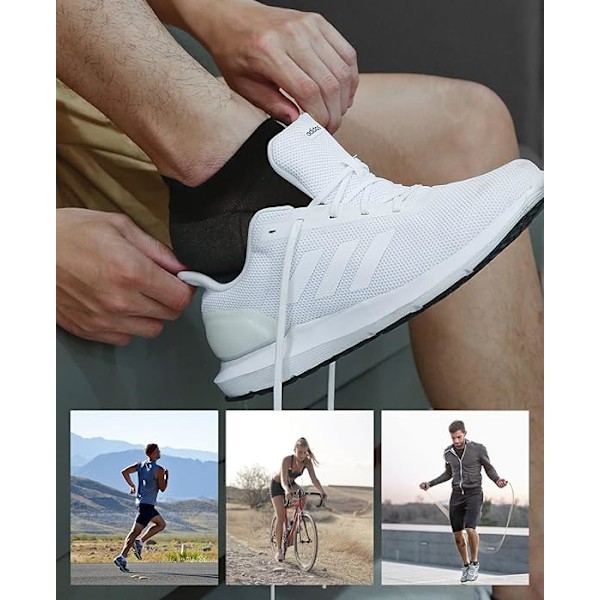 10 Par Herr & Dam Strumpor Andningsbara Sportstrumpor Bomulls Running Kortstrumpor Black