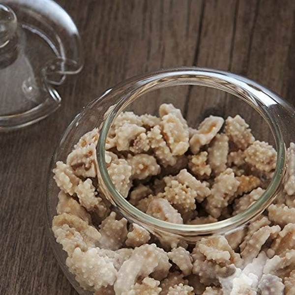 Klart glassukkerskål med lokk og sukkerserveskje